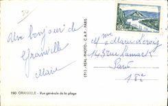 CPA Granville Vue generale de la plage