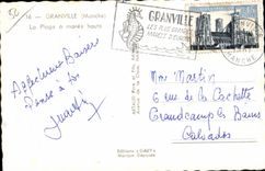 CPA Granville (Manche) La Plage a maree haute