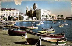 CPSM Saint Raphael (Var) Le Port et la Cathedrale