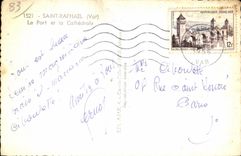 CPSM Saint Raphael (Var) Le Port et la Cathedrale