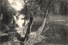 CPA La Marne Rustique femme