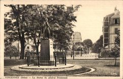 CPA Vincennes Statue of general Daumesnil