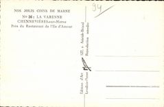 CPA the Chennevieres Game preserve on the Marne Close to the Restaurant of I Island Love