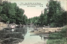CPA De Les Bords de la Marne La Varenne Chennevieres Ile d Amous EM