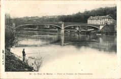 CPA the Turn of the Marne Bridge and Slope of Chennevieres