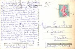 CPSM Enghien Les Bains the Walk and Lake towards the Casino