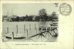 CPA Enghien Les Bains Landing stage on the Lake