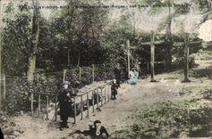 CPA Clichy debajo de la cAmara acorazada de madera NR de los Angeles tres cruces y la fuente