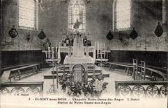 CPA Clichy debajo de la cAmara acorazada de madera nuestra senora del puente Statue del horno de los Angeles de nuestra senora de los Angeles