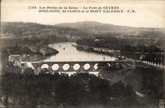 CPA the Edges of the Seine the Bridge of Separate Boulogne St Cloud and the Valerien Mount