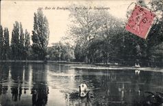 CPA Bois de Boulogne Small Lake Longchamps Swan Swan