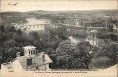 CPA Bellevue meudon la boucle de la seine le pont de severs saint cloud I lle seguin sevres boulogne suresnes Avion