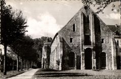 CPSM Abbaye de Royaumont Asnieres sur Oise pignon de I ancien batiment des travaux