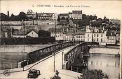 Panorama de CPA Pontoise el puente y el castillo