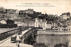 CPA Pontoise Panormam el castillo el puente y el Quay de Pothuis vistos de limosnas del St Ouen I