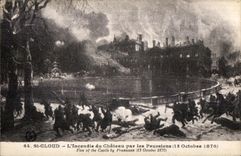 CPA St Cloud Incendle Of the Castle By the Prussians Fire off the Castle by