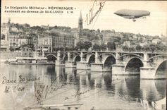 CPA the Military Airship Republic evolving/moving with top SAINT CLOUZeppelin Airship