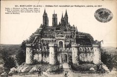 CPA montlhery (S et O) chateau fort recosutitue par rodiggiero peintre en 