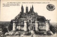 CPA Montlhery (S -et-O ) Chateau-Fort reconstitue par Rodiggiero peintre en 1897