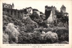 CPA Sauveterre de Bearn (B -P ) Le Chateau Ruines de Forteresse Tour de Montreai L Eglise