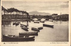 CPA St Jean de Luz La Riviere I Uxain et la Rhune