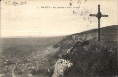 CPA Poligny Vue generale et Croix du Dent
