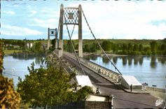 CPSM Ancenis Le Pont Suspendu sur la Loire