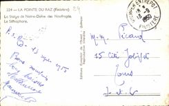 CPA La Pointe Du Raz (finistere) La statue de Notre Darme des Naufrages La Semaphore