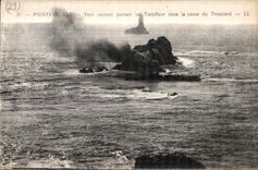 CPA Pointe Du Raz Vent courant portant un Torpilleur dans la passe du Trouziard