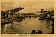 Brest - Le Pont National ouvert - CPA