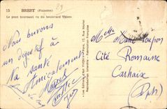 Brest - Le Pont Tournant - vu du Boulevard Thiers - CPA 