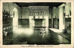 Castillo de CPA del comedor de Josselin la chimenea