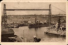 CPA Brest Le Pont Traubor et le Port de Guerre Bateaux