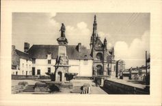 CPA Sainte Anne D Auray La Fontaine La Basilique 