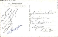 CPSM Sainte Anne Auray the Fountain and the Basilica monument raised with the memory of Breton died with the war