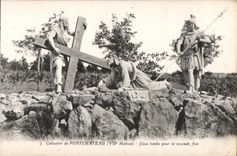 CPA Calvaire of Pontchateau (VII Station) Jesus fall for the second time