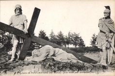 CPA Calvaire of Pontchateau (IX Station) Jesus fall for the troisleme time