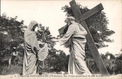 CPA Martyrdom of Pontchateau (VI Station) a Woman picuse essuie the face of Jesus