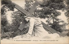 CPA Calvaire of PontChateau Station Jesus fall for the first time