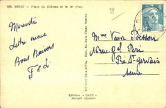 CPA Brest place du chateau et le jet d eau Enfants