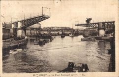 CPA Brest le pont national ouvert