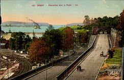 CPA Brest descentes vers la rade 