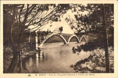 CPA Brest Pont de Plougastel Daoulas a travers les sapins