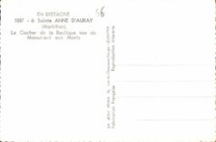 CPA In Brittany has Sainte Anne Auray (Morbihan) the Bell-tower of the Basilica seen of the War memorial