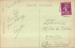 CPA Le Faouet Chapelle St Fiacre Le Jube on remargue a gauche I Un homme panier au bras grimple sur un arbre charge de