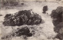 CPA Prequ ile de Quiberon Rochers de Kerne par gros temps