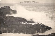 CPA Presqu ile de Quiberon Rochers de Port Kerne Cote de la Mer Sauvage