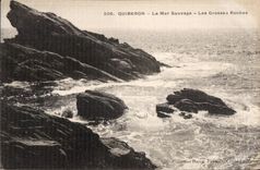 CPA Quiberon La Mer Sauvage Les Grosses Roches