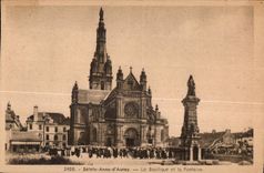CPA Sainte Anne Auray the Basilica and the Fountain pilgrimage