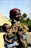 CPA L Afrique En Couleurs Jeune Maman Folklore Costume